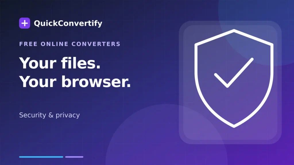 Your files stay in your browser on supported QuickConvertify tools