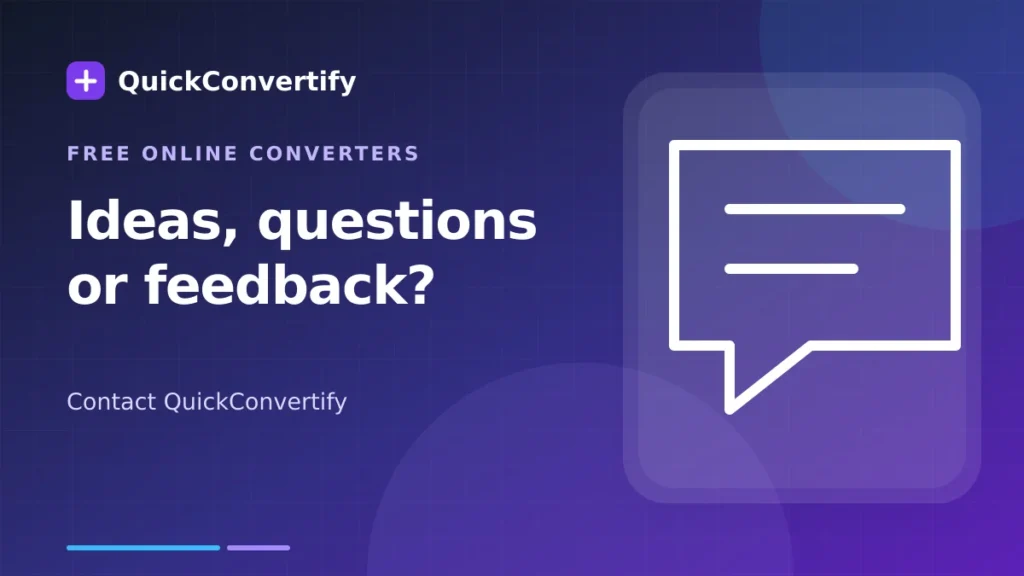 Contact QuickConvertify with questions, ideas or feedback
