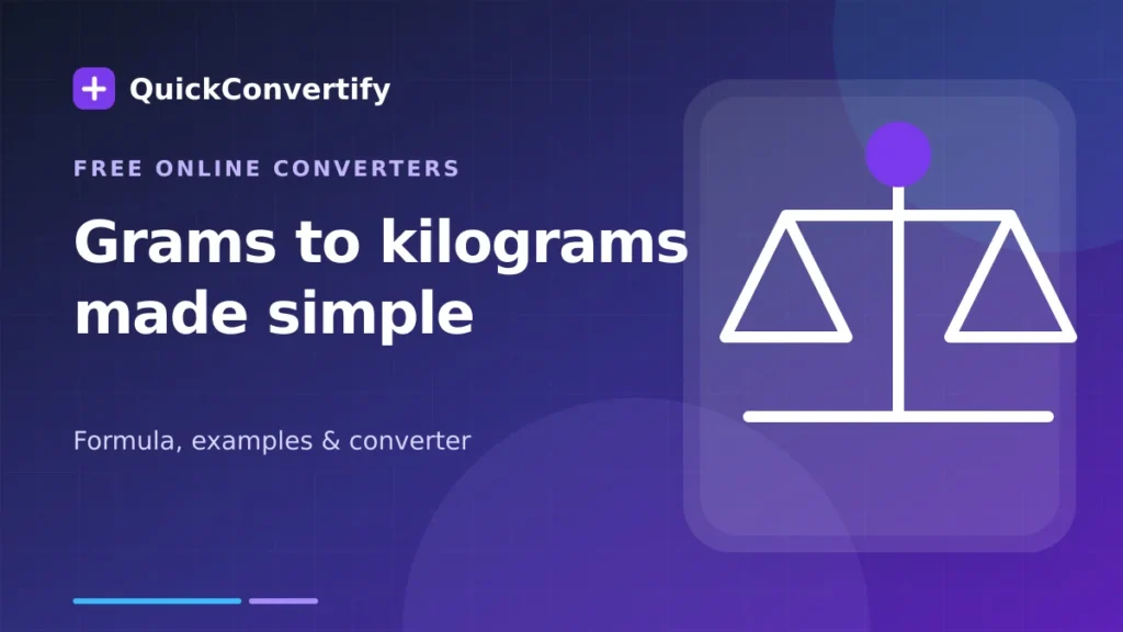 Convert grams to kilograms with formula and examples