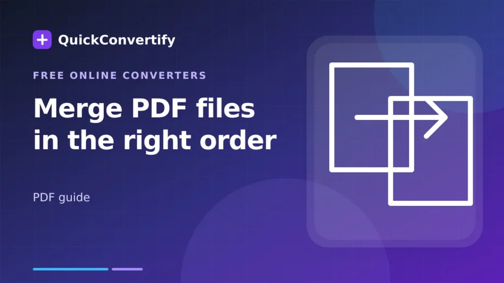 Merge PDF files online in the right order