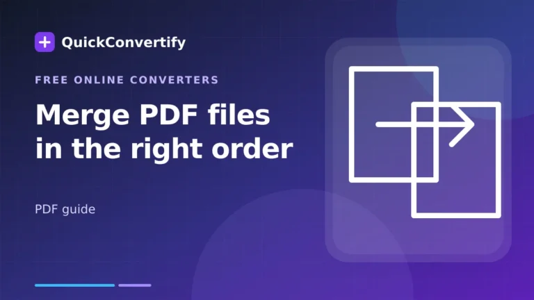 Merge PDF files online in the right order