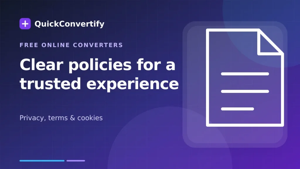 QuickConvertify privacy, terms, cookies and website policies