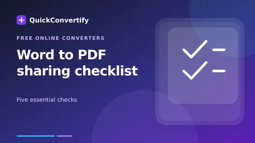 Five checks before sharing a Word to PDF conversion